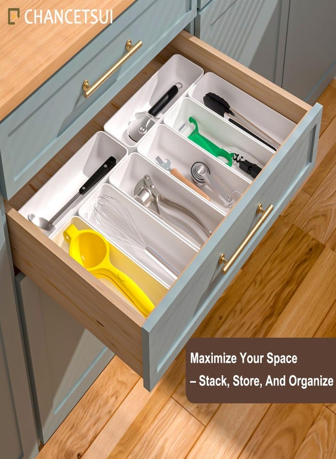 CHANCETSUI Stackable Utensil Organizer For Kitchen Flatware: Plastic Kitchen Cutlery Holder Trays, Cooking Silverware Storage For Drawer, Cabinets, Countertops Supplies - Image 3